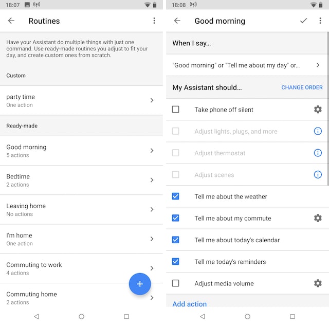 Google Assistant Routines