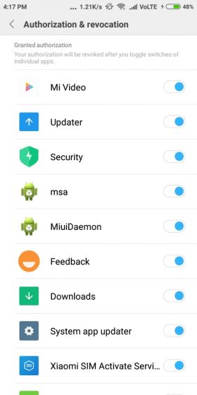 miui revoke ad access