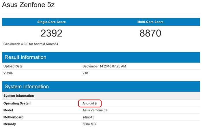 ZenFone 5Z Android Pie Update