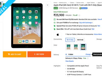 iPad 6th-Gen and Other Top Tablet Deals From Flipkart's "Terrific Tablet Day"