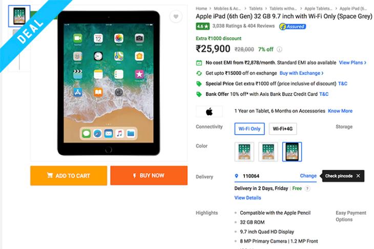 iPad 6th-Gen and Other Top Tablet Deals From Flipkart's "Terrific Tablet Day"