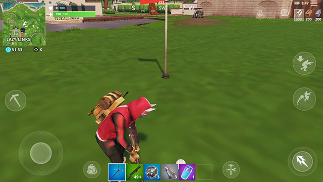 just find the tee off spot for the 9th hole it s labelled with a 9 on a board and walk towards the green that s it the first part of the puzzle - from tee to green fortnite