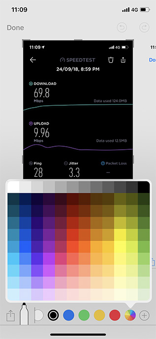 There’s a Color Palette in iOS 12’s Screenshot Editor