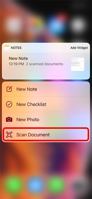 iOS 12 Notes App Lets You Directly Scan a Document with 3D Touch