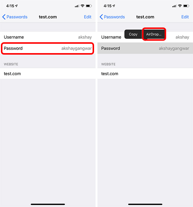How to AirDrop Passwords in iOS 12