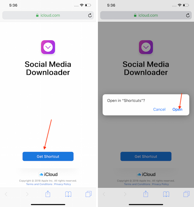 instagram download shortcut