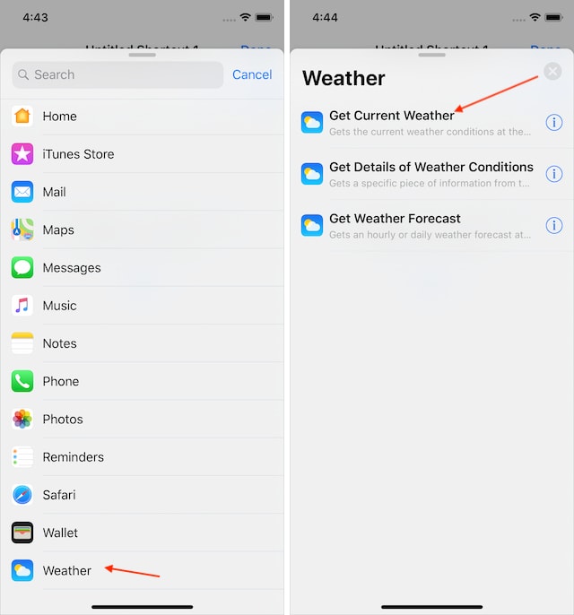 5. Using the Weather Action in Shortcuts 2.1
