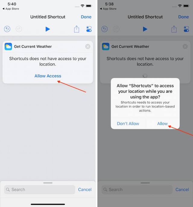 6. Using the Weather Action in Shortcuts 2.1