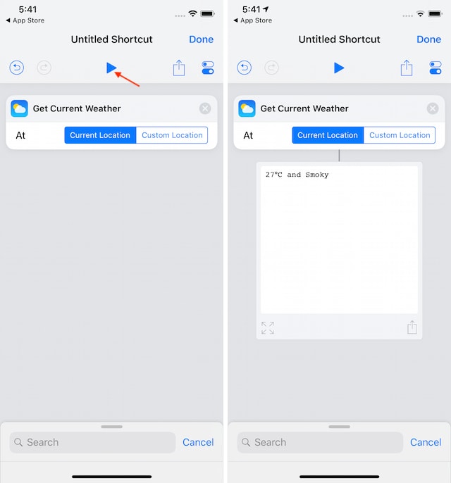 7. Using the Weather Action in Shortcuts 2.1