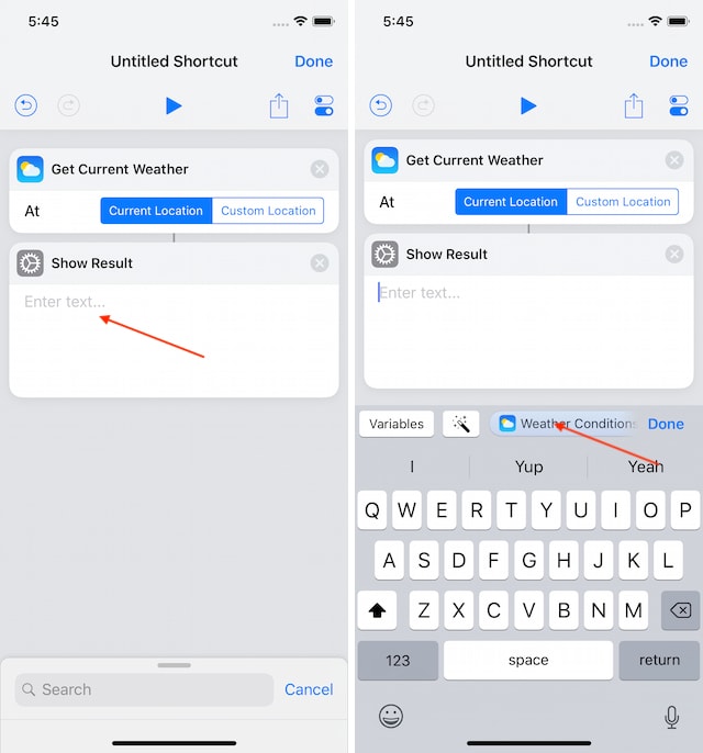 9. Using the Weather Action in Shortcuts 2.1