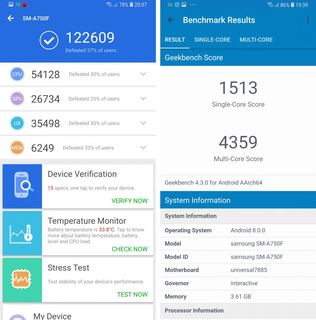 samsung a71 benchmark