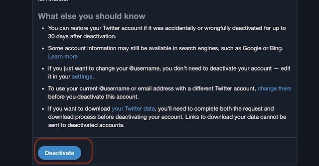 Twitter opt-out option on the web
