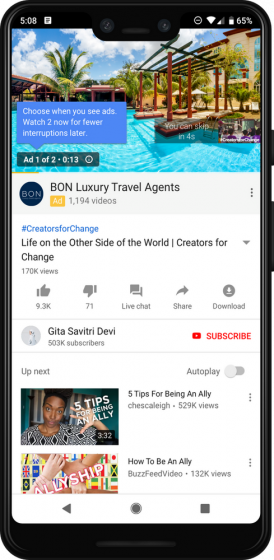 YouTube Will Run Back-to-Back ‘Ad Pods’ Before Videos to Reduce Interruptions