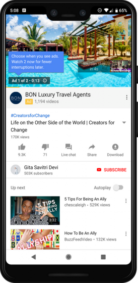 YouTube Will Run Back-to-Back 'Ad Pods' Before Videos to Reduce Interruptions