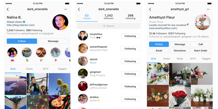 instagram s new profile page design - 242 instagram followers