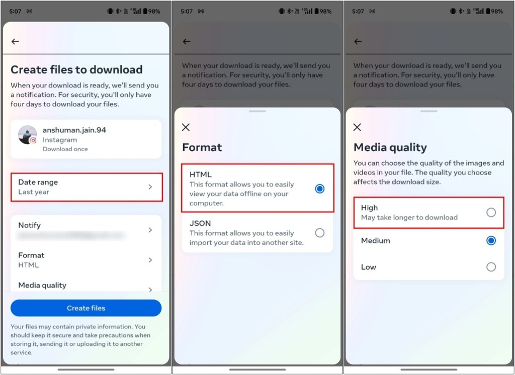 Manage Download Options