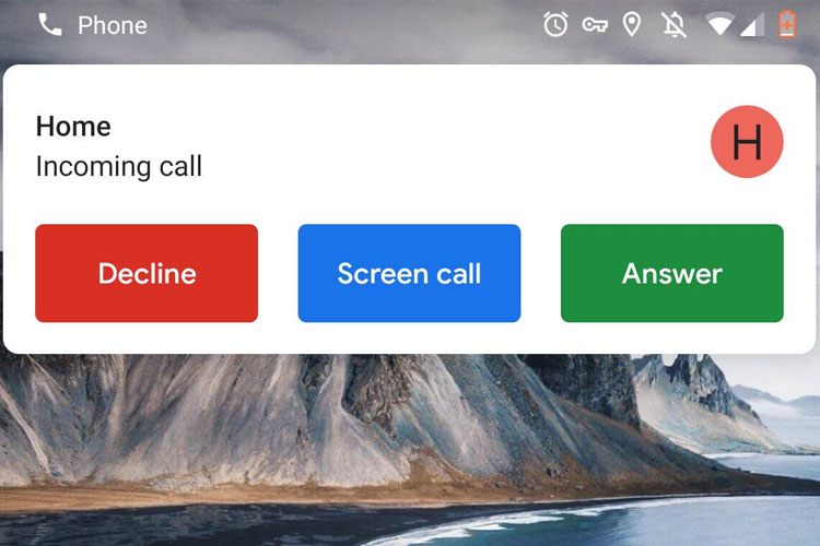 Screen call feature on Pixel 2