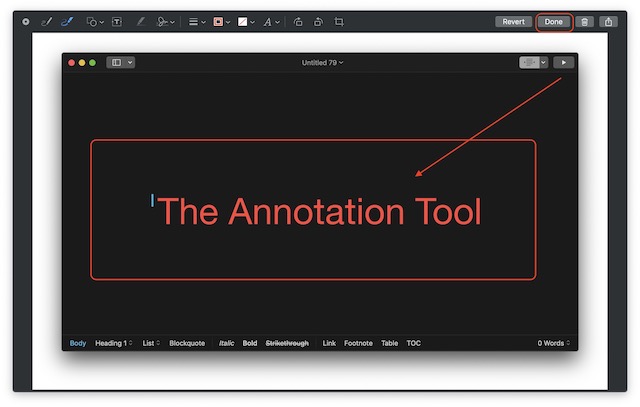 Screenshot of annotating screenshots in macos 