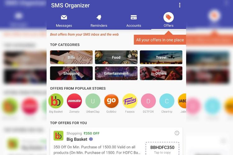 Microsoft SMS Organizer Now Shows You New Offers, Coupons in India