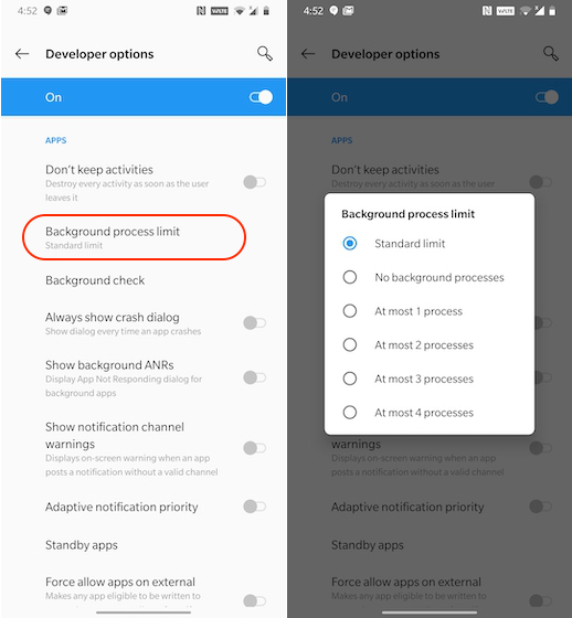 Using Developer Options to Limit Background Apps 1