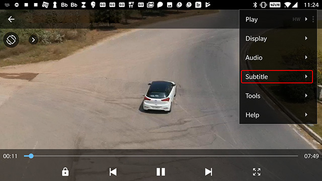 download subtitles in MX Player: Step 1