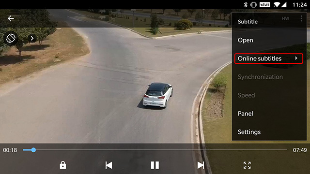Download subtitles in MX Player: Step 2