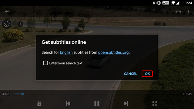 Download subtitles in MX Player: Step 4