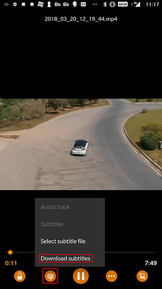 download subtitles in VLC on Android