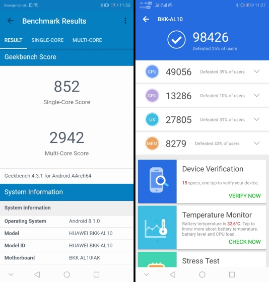 honor 8c benchmarks