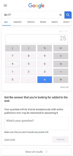 Google Search Now Directly Answers Some Questions Without Showing Other Results