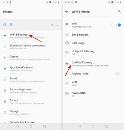 roaming oneplus