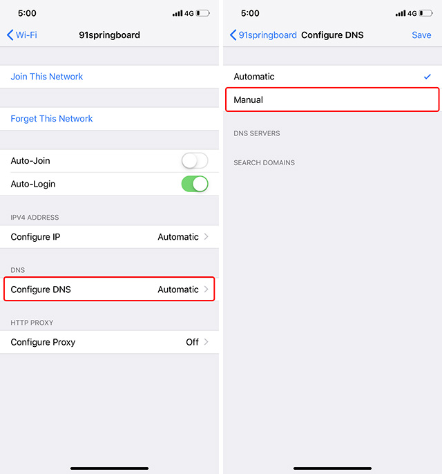 set up dns iphone step 2