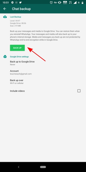 How To Save WhatsApp Backup to Google Drive Manually