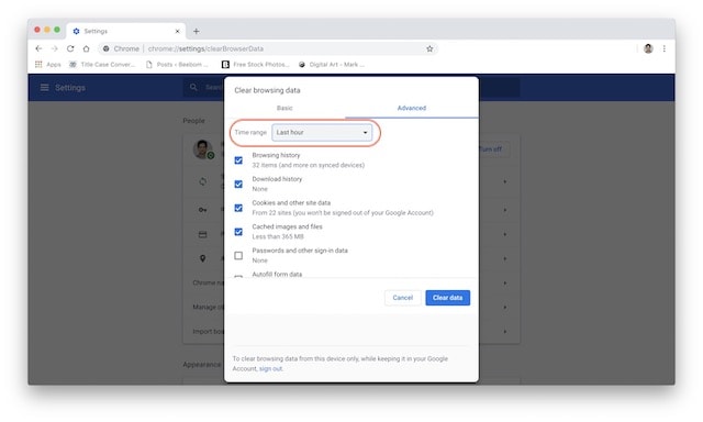 1. Clearing All Browsing Data and Flush Browser DNS Cache 1