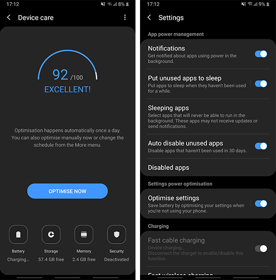 8. Battery Optimization Settings