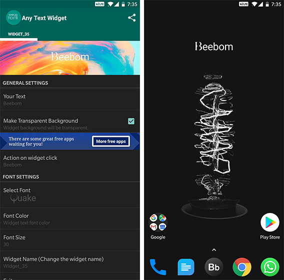 Android Widgets Simple Text Widget