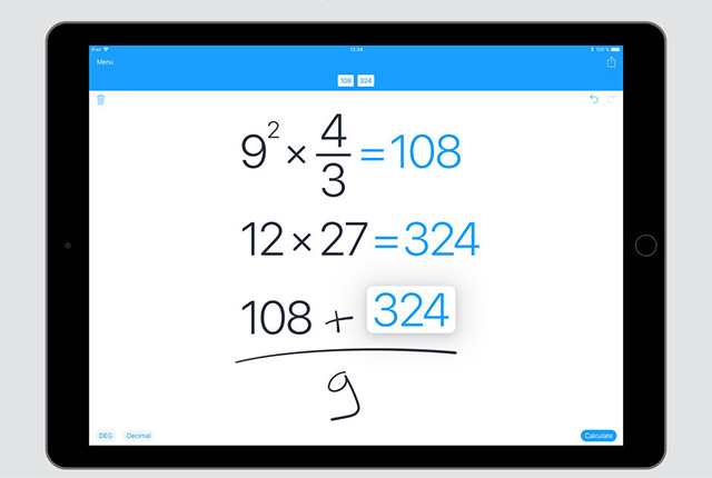 MyScript Calculator - Best Apple Pencil Apps