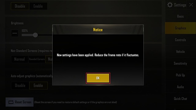 PUBG mobile confirmation pop up