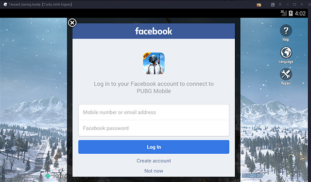 Log in to PUBG Mobile on PC