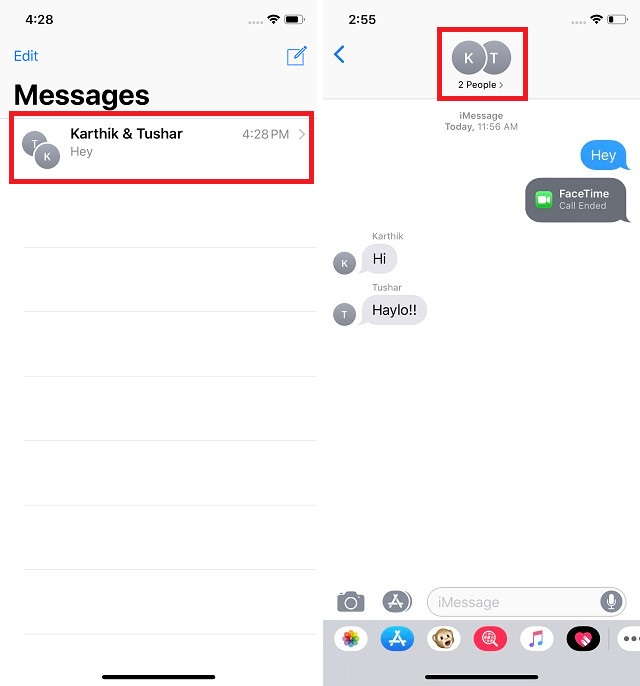 Starting a Group FaceTime Call Using Messages App