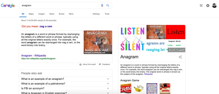 anagram google search