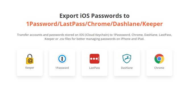 exporting password to password manager