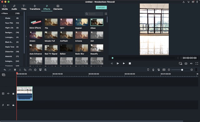 filmora9 effects screenshot