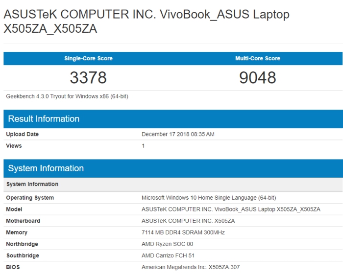 Ryzen 3 2200u geekbench hot sale