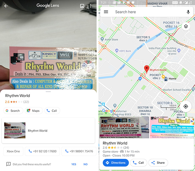 google lens directions to businesses