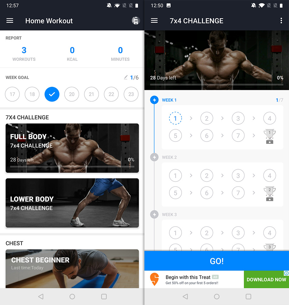 Workout at home discount for women app