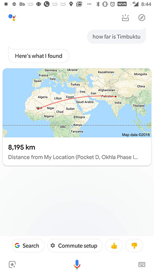 ok google how far is a place