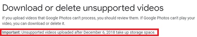 Google Photos Unlimited Storage for RAW, Unsupported Videos Comes to an End
