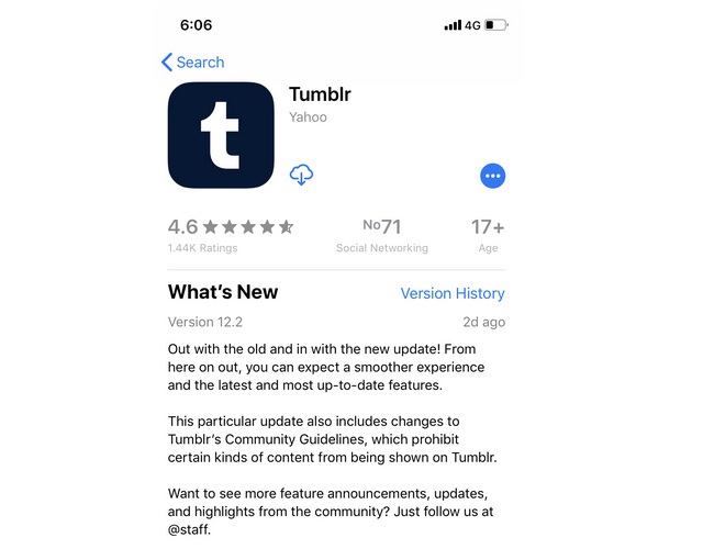 Tumblr Kembali ke App Store Dengan Pedoman Konten Baru