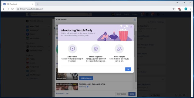 Use Facebook Watch Party